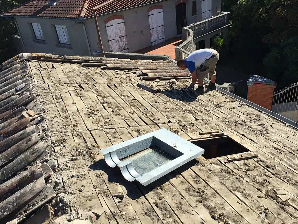 atout couverture réalisation toulouse côte pavée charpente volige 3