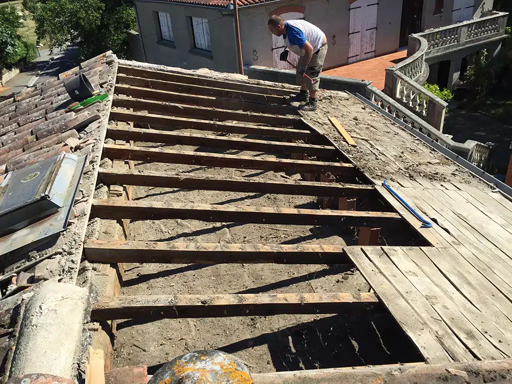 atout couverture réalisation toulouse côte pavée charpente volige 4